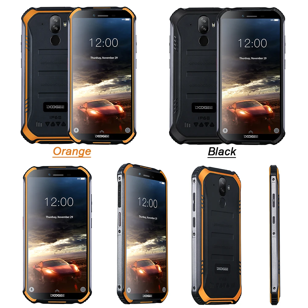 IP68 DOOGEE S40 Lite Rugged Phone Mobile Phone 5.5inch Display 4650mAh 8.0MP Fingerprint Quad Core 2GB 16GB Android 9.0