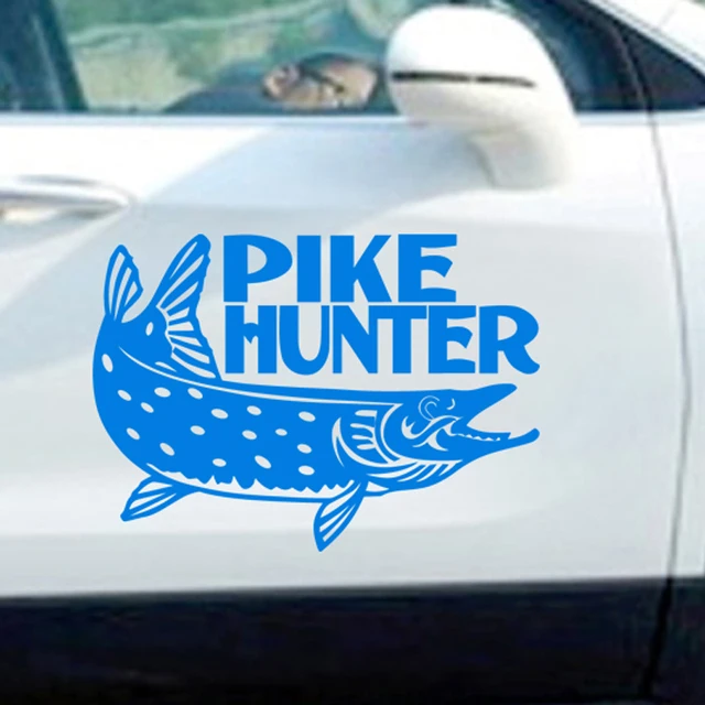 Go Fishing Sticker Pike Hunter Decal Bucket Tackle Shop Fishhook