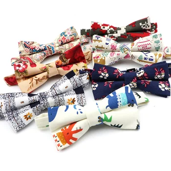 

Brand New Linen Bow Ties For Men Wedding Neckwear Men's Vintage Flower Cartoon Striped Bowtie Bowknot Butterfly Gravatas Corbata