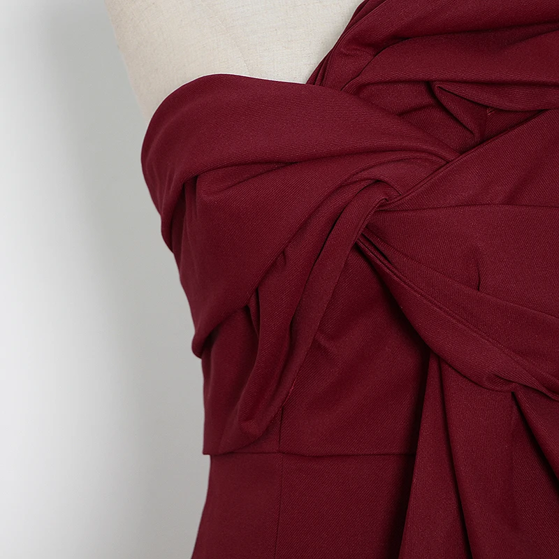 TWOTWINSTYL Asymmetrical Bowknot Dress For Women