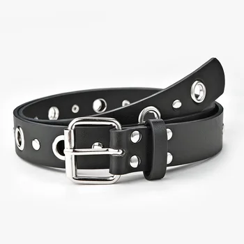 

2020 New Wide Black White Brown Leather Belt Ceinture Femme Punk Rivet Spike Grommet Belts for Women Jeans Cinturones Para Mujer