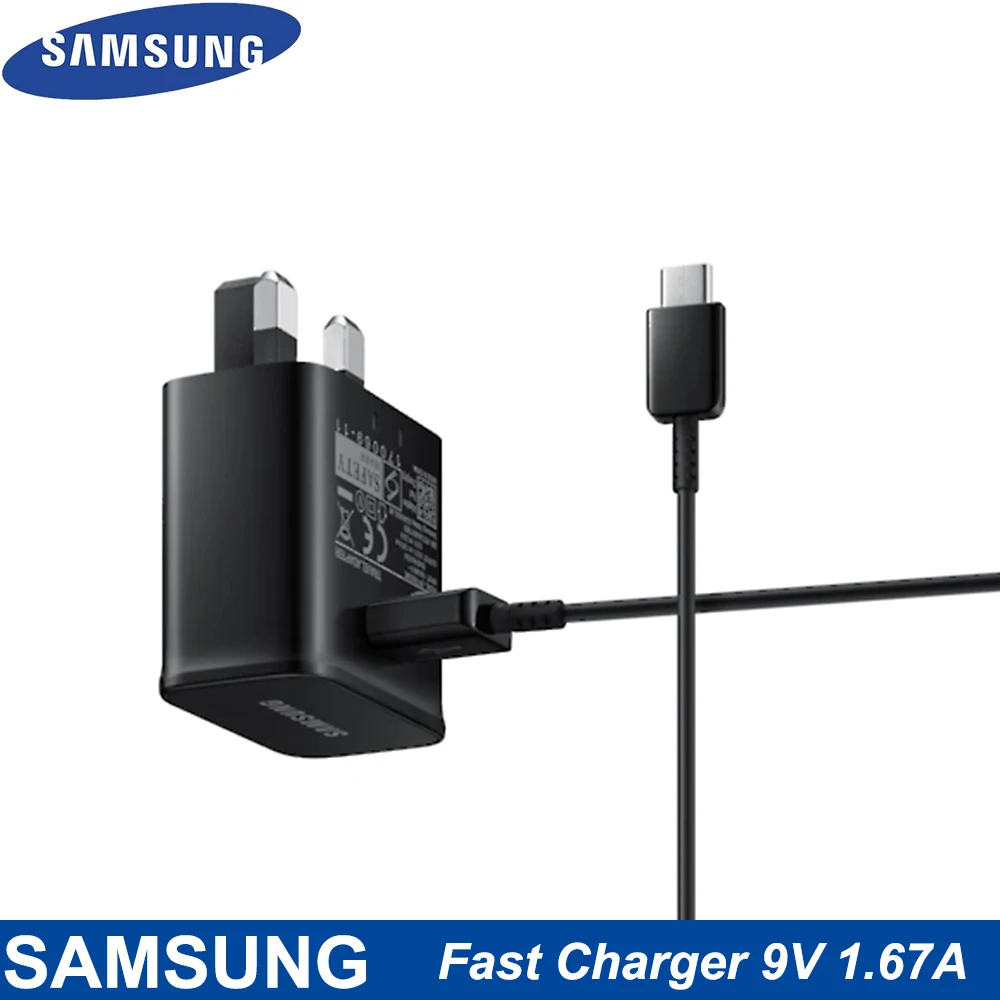 best 65w usb c charger For Samsung S10 S8 S9 Plus UK Fast Charger 15W Travel Adapter 9V1.67A Fast ChargeType C &  Micro USB Cable ForS9 Note10 9 8 A50 mobile phone chargers