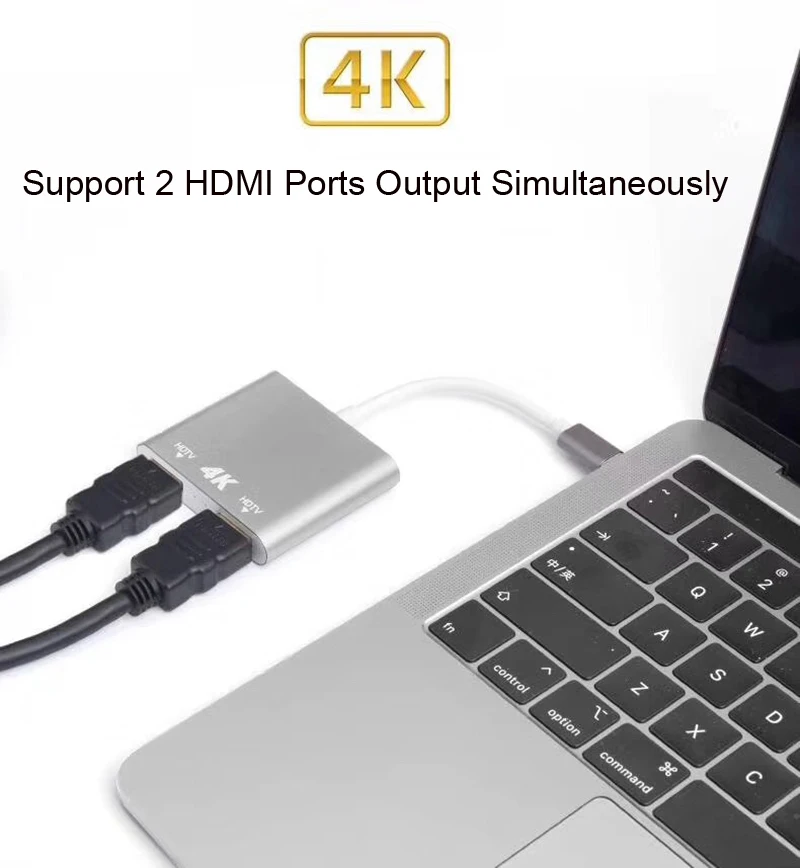4K Тип C до 2 HDMI видео конвертер кабель адаптер для Macbook Ноутбук huawei P30 Pro LG G5 samsung S8 + S9