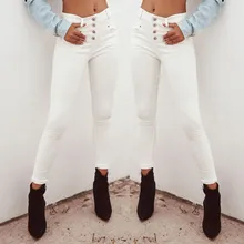 Женские джинсы с высокой талией, рваные джинсы для женщин, повседневные джинсовые белые обтягивающие длинные брюки, женские свободные брюки, джинсы mujer S10