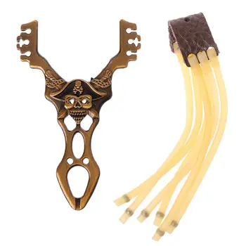 

Caribbean Pirates Skull Slingshot High Velocity Outdoor Hunting Alloy Slingshots Q6PD