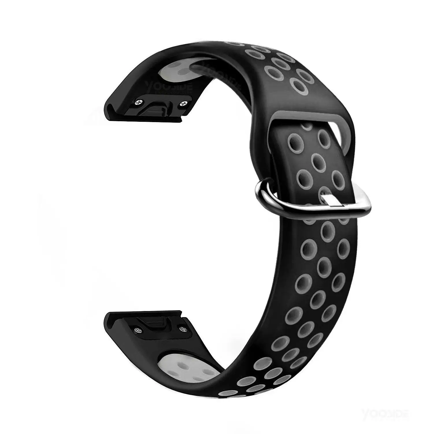 Fenix 6 QuickFit браслет 22 мм мягкий силиконовый спортивный водонепроницаемый ремешок для часов Garmin Fenix 5/5 Plus/Forerunner 935/Quatix 5/MARQ - Цвет: Black-Grey