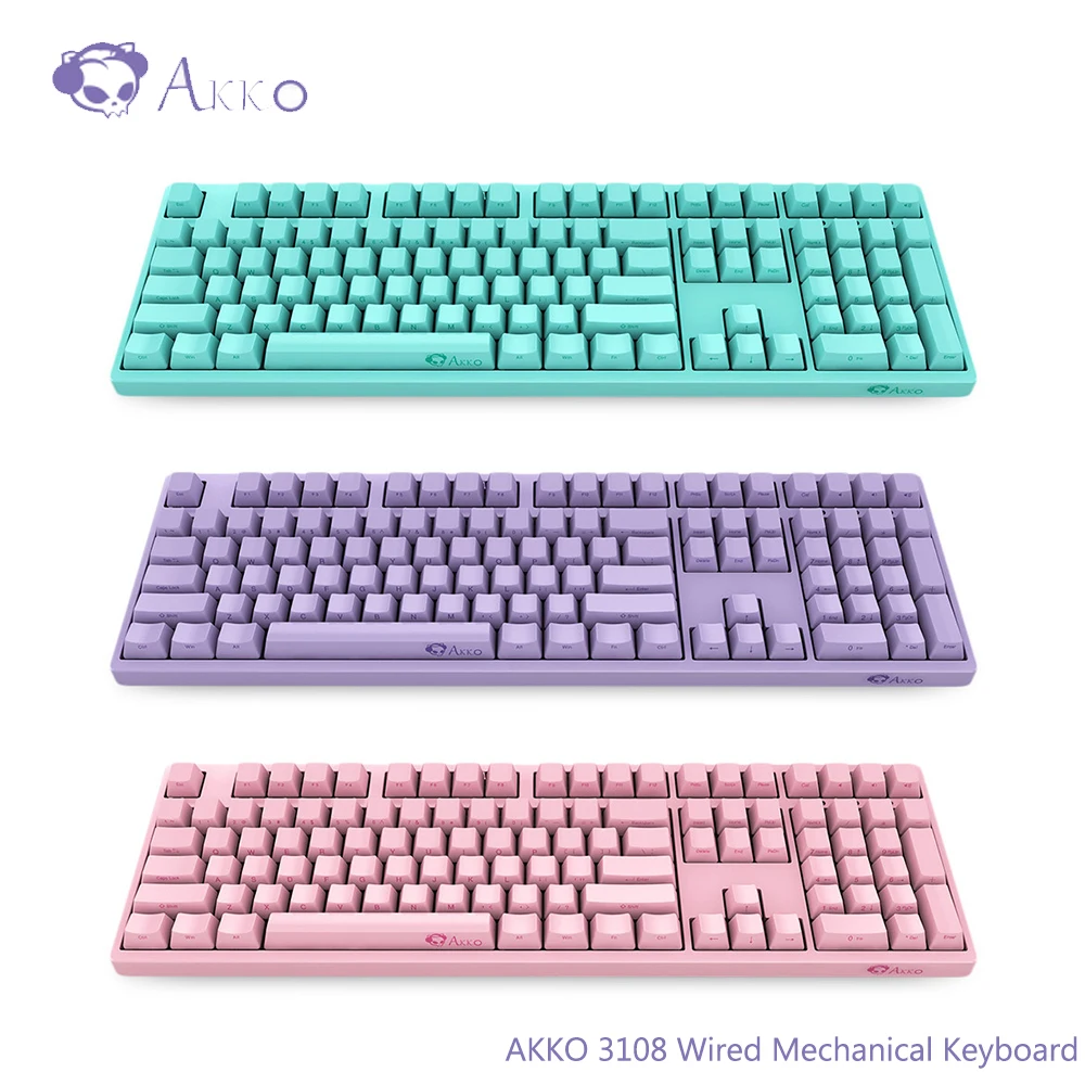 

Original AKKO 3108 Wired Mechanical Keyboard with Cherry Axis 108 Keys PBT Side Engraved Game DIY Backlight for Computer Gaming