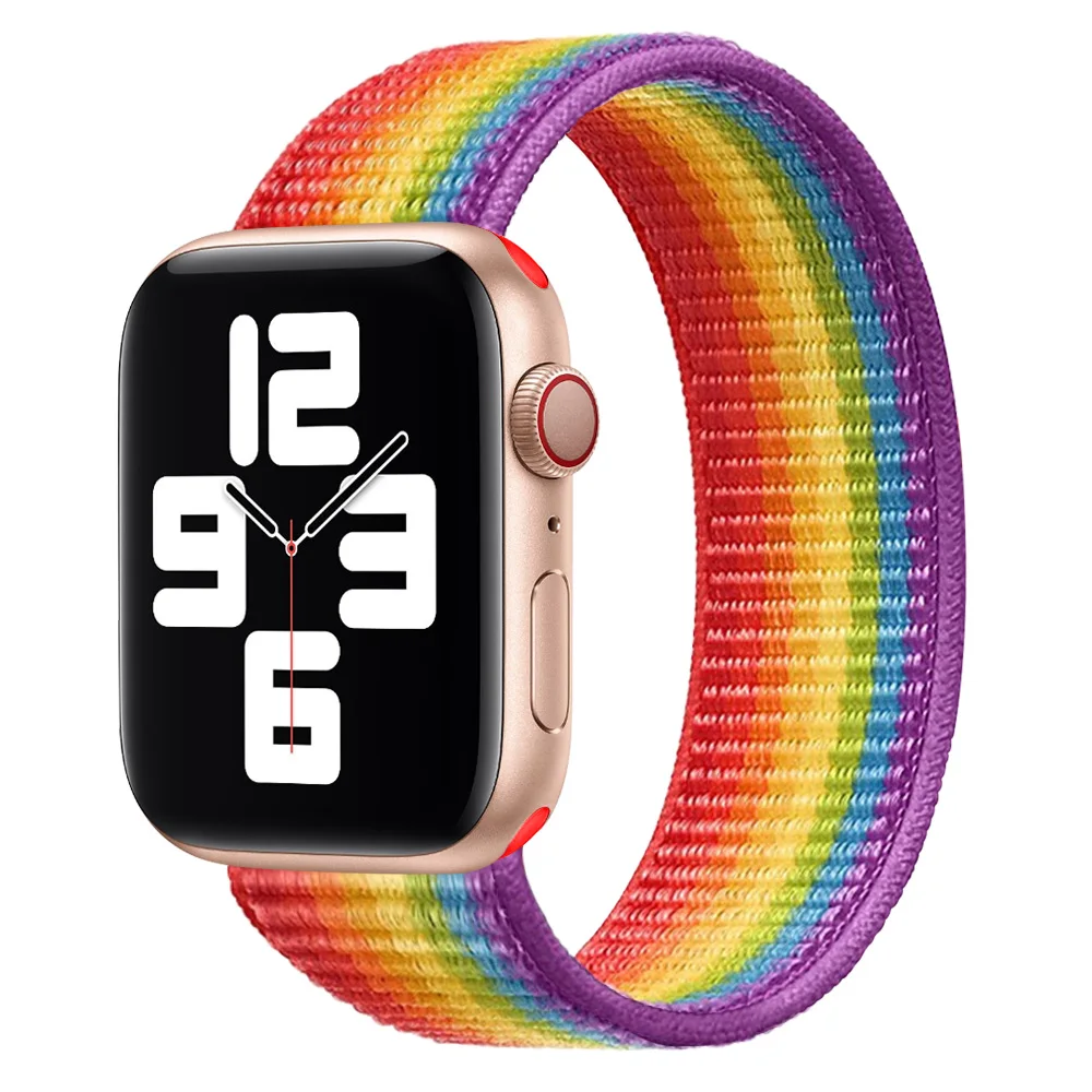 2021 New Upgrade Braided Solo Loop Straps Elastic Soft Weave Nylon  for Apple Watch Band Series 6/SE/5/4/3/2/1 38/40/42/44mm