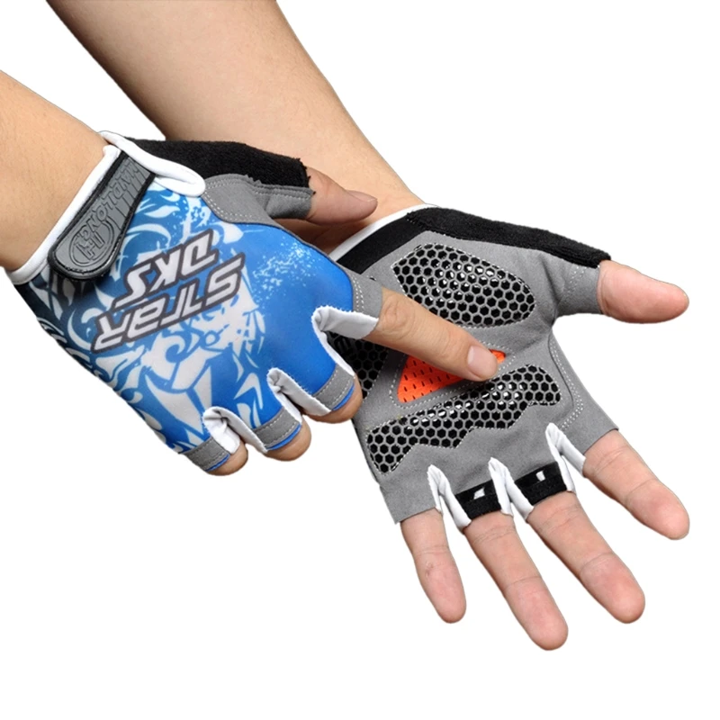 

68UF Silicone MTB Road Riding Gloves Anti-slip Anti-sweat Half Finger Camping Hiking Gloves Gym Fitness Gloves Sports Gloves