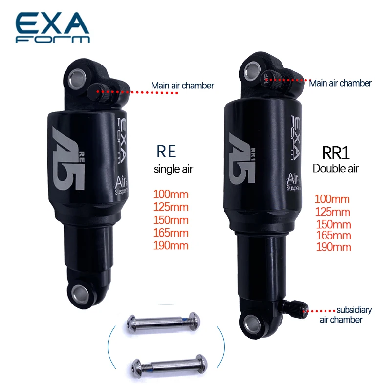 KS A5 RE RR1 Air Rear Absorber Shock MTB Bicycle Double Single EXA Form Mountain Bike 100 125 150 165 190 MM For Scooter bike suspension shock absorber