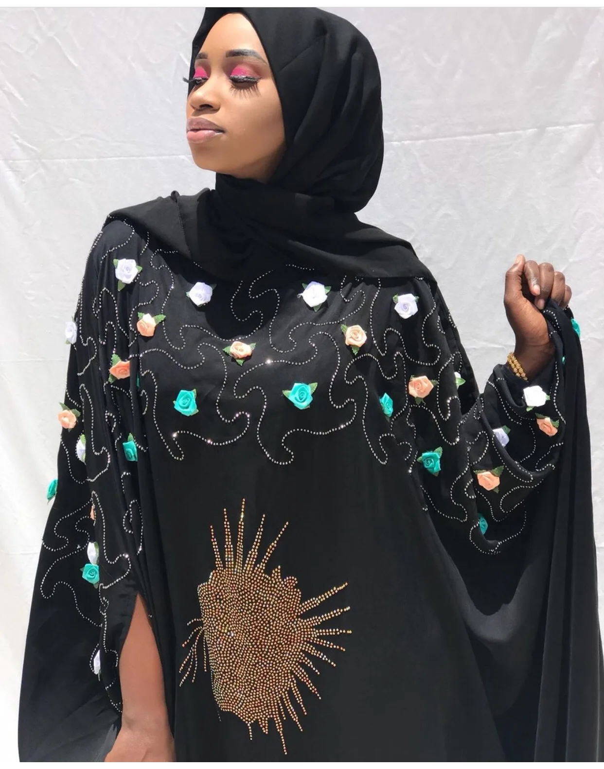 Длина 150 см с длинным рукавом черные африканские платья для женщин Дашики Алмазная одежда Bazin Broder Riche Сексуальное Тонкое балахон длинное платье