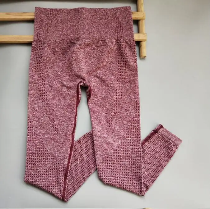 purple leggins B 3 стиля, женские сетчатые Бесшовные Леггинсы для йоги, уплотненные обтягивающие штаны с высокой талией, спортивные штаны для бега, фитнеса, тренировки, штаны - Цвет: purple leggins B