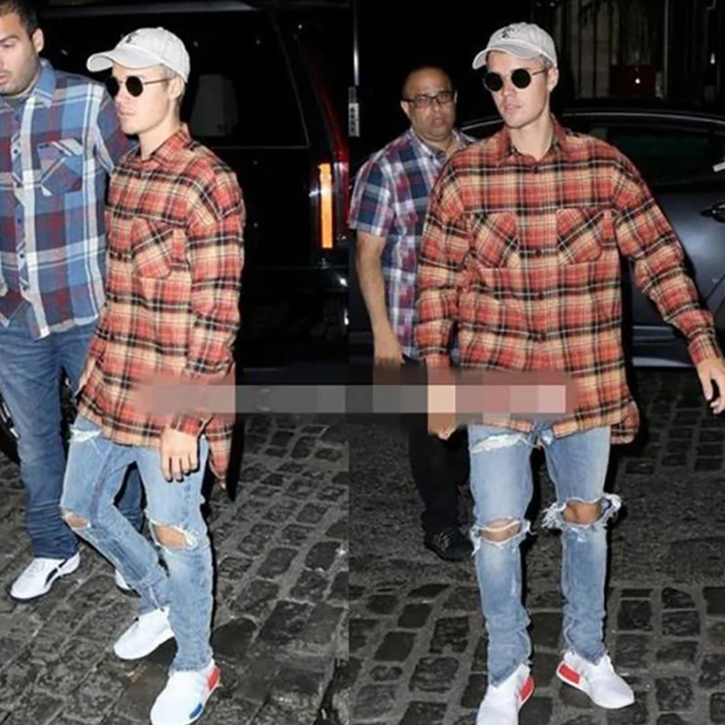 Джинсы с дырками в европейском и американском стиле прямые брюки мужские джинсы