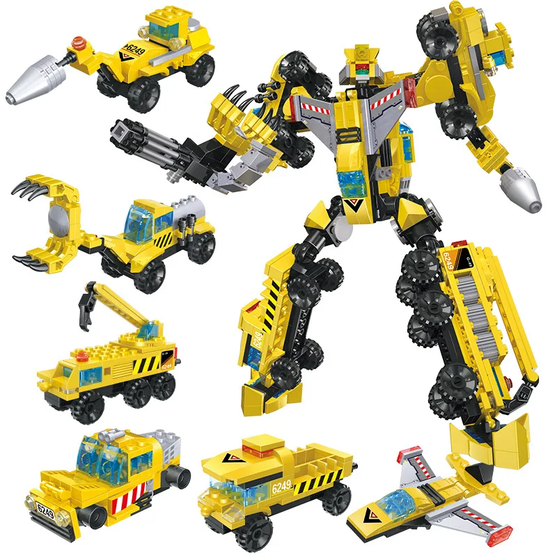 

HSANHE Building Blocks Plot Becomes Combat Team Union Series of Engineering 6-in-1 Broken Bee War Boy Assembled Toys 6249