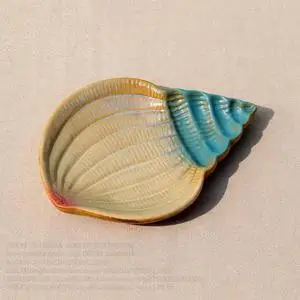 Симпатичные тарелки Seashell/Морская звезда/раковины сервировочный лоток наборы блюд столовая посуда наборы тарелок - Цвет: conch