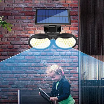 

Hot 56 LEDs Solar Double Head Wall Lamps Motion Detection Household Garden Outdoor IP65 Waterproof Light