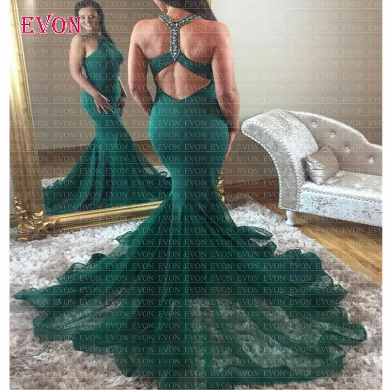 Модный Топ "Русалка" Вечерние платья 2020 Vestidos De Fiesta De Noche сексуальное, с открытой спиной, вышитое бисером пятно кружевное вечернее платье на