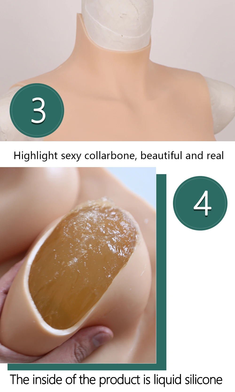 E cup Food grade silicone breast form Gel filling Breast plate Tit for crossdresser drag queen sissy cosplay fake boobs Chest (5)