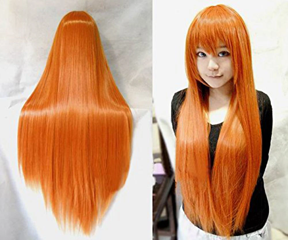 plus size costumes Long Straight EVA-Asuka Orange Cosplay Costume Wigs Heat Resistant Synthetic Hair Wig + Wig Cap winifred sanderson costume