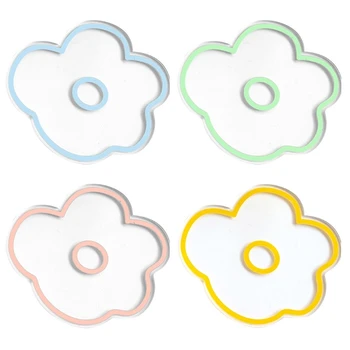 

6 Pcs/Set Acrylic Flower Coasters Tea Cup Drinks Holder Pads Heat Insulation Mat Non-slip Table Placemat Kitchen Supplies