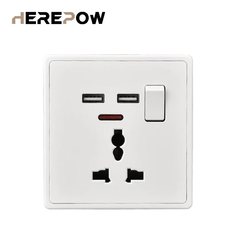 Herepow Многофункциональная розетка с usb выключателем универсальная под любую вилку