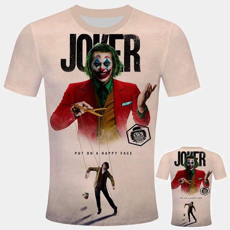 Горячая Распродажа, новинка, футболка с клоуном для мужчин/wo мужчин, Джокер, лицо, 3D принт, террор, модные футболки, крутой персонаж, Джокер, Harajuku, одежда