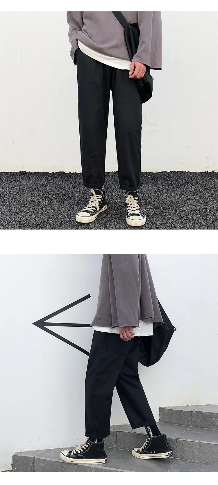Autumn Multi-pocket Pants Men's Fashion Solid Color Casual Joggers Pants Man Streetwear Wild Hip-hop Loose Straight Trousers