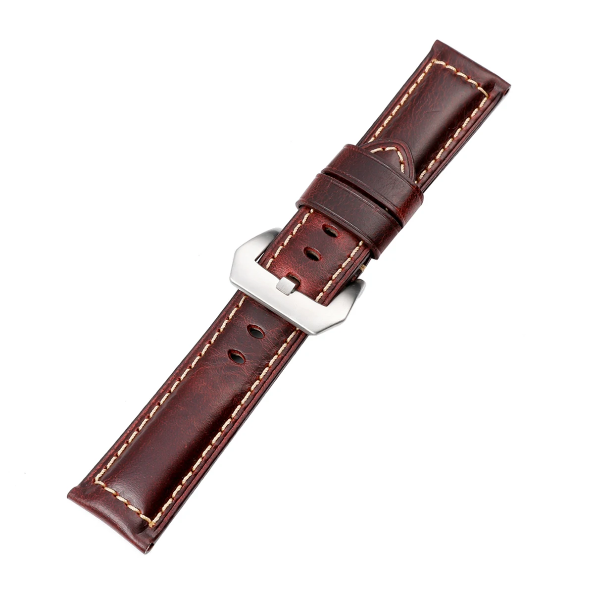 EACHE 20 мм-26 мм Классический масляный вощеный кожаный ремешок для часов для мужчин - Цвет ремешка: Oil Red