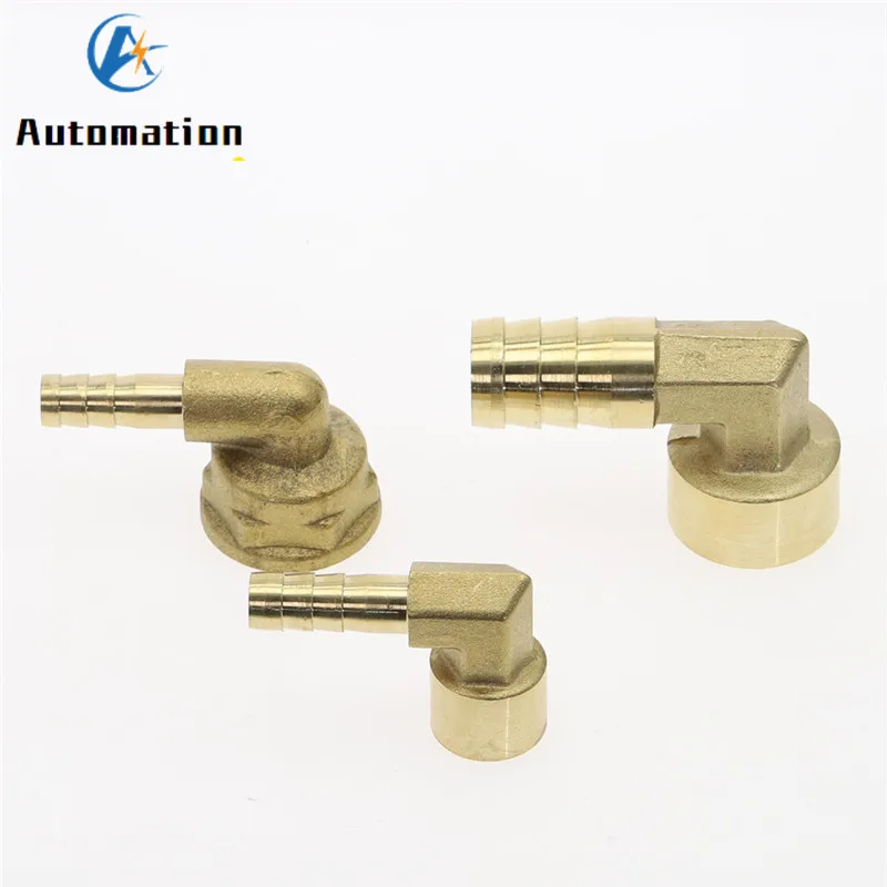 DAOKI 2PCS Brass Hose Barb Fittings - 3/8 Inch Barb X 1/4 NPT Male 90 Degree Elbow