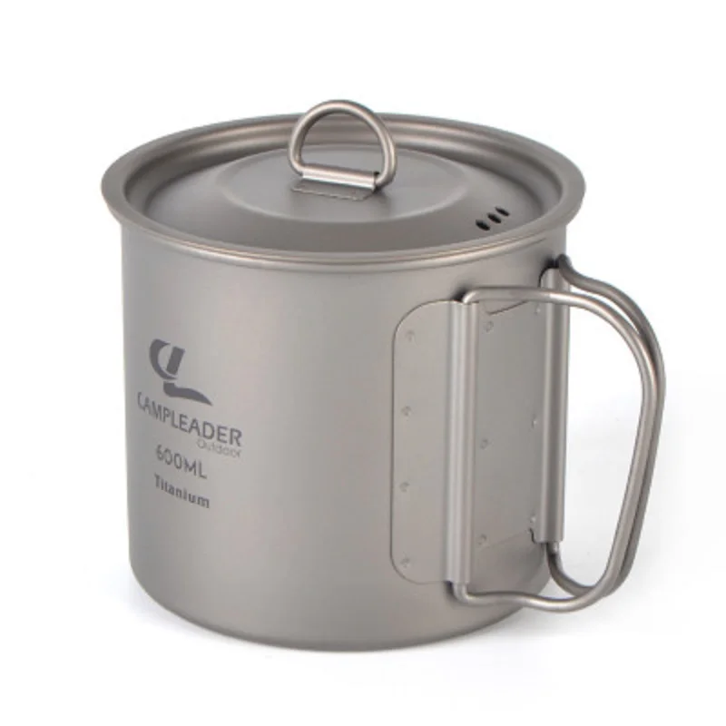 Campleader Outdoor Cup Camping Tableware Titanium Foldable Cup 250/450/600 ml Picnic Water Cup Outdoor Pot Titanium Mug