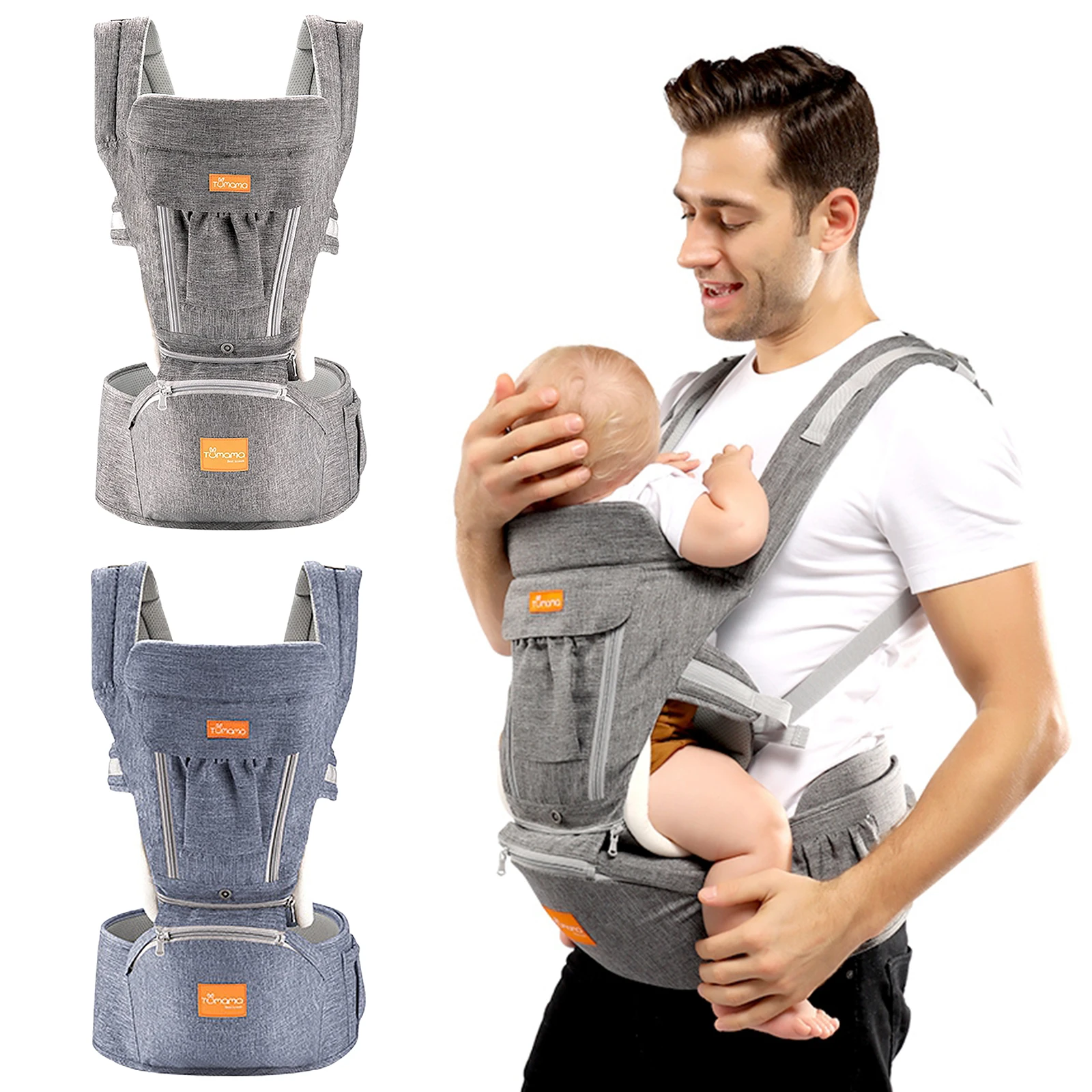 Baby Carrier Infant Hipseat Sling Front Facing Baby Wrap Carrier 3 in 1 Baby Carrier Hip Seat