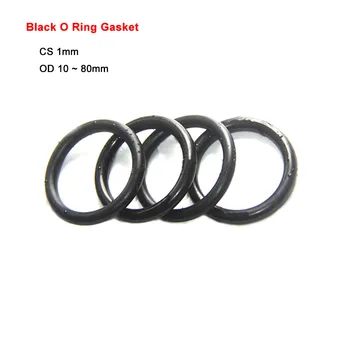 

Black O Ring Gasket CS 1mm OD 10 ~ 80mm NBR Automobile Nitrile Rubber Round O Type Corrosion Oil Resist Sealing Washer