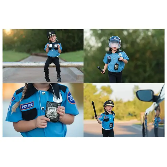 Kids Pretend Play Toys Children Occupation Role Play America Police Special Badge With Chain And Belt Clip Toys For Boys Girls 5