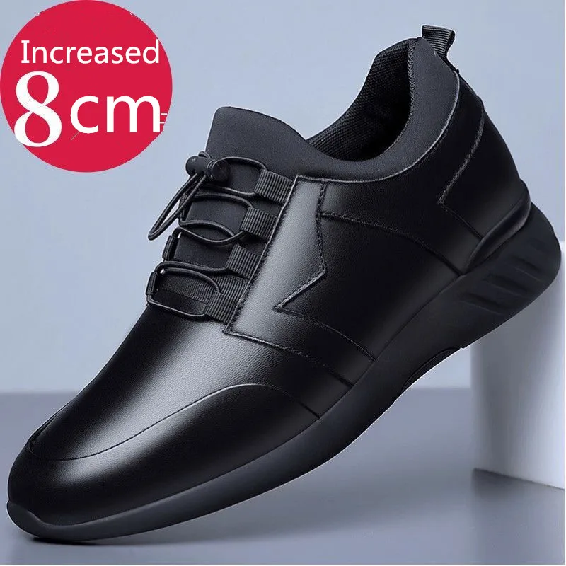 

Height Increase 8cm Elevator Shoes Men's Leather Shoes Breathable Mesh/Leather Casual Sports Shoes Men's Shoes 6cm Sneakers New