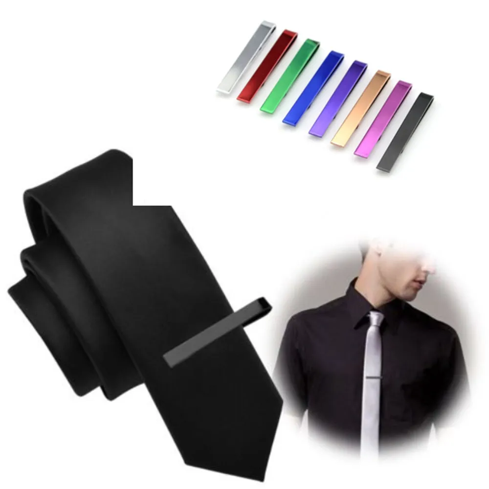 

Mens Collar Stays Metal Mecuello camisa воротник от рубашки Stainless Steel 4.3 CM Simple Necktie Tie Bar Clasp Clip Clamp Pin E