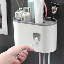 Dentifricio a parete e portaspazzolino porta dentifricio a rilascio automatico accessori per il bagno Set organizzatore spazzolino da denti