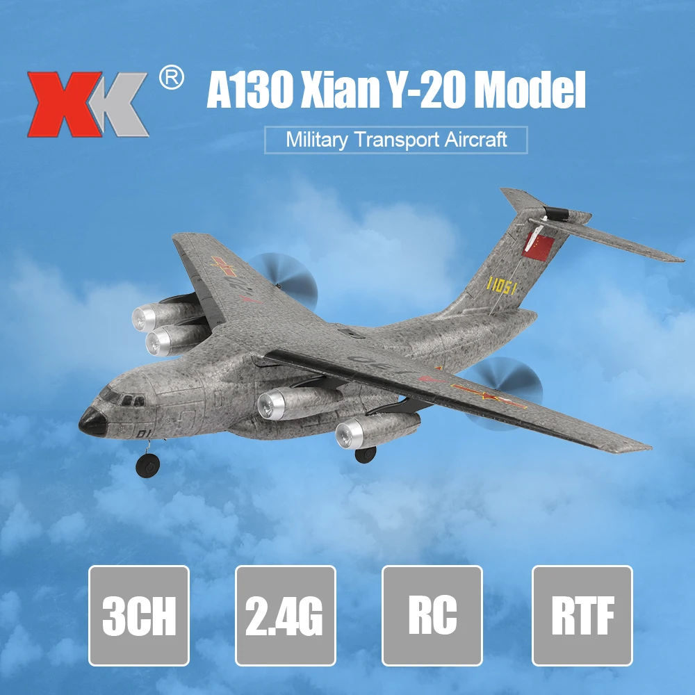 

A130 Xian Y-20 Model Military Transport Aircraft 3CH EPP 2.4G Remote Control Airplane Fixed-wing RTF Toy