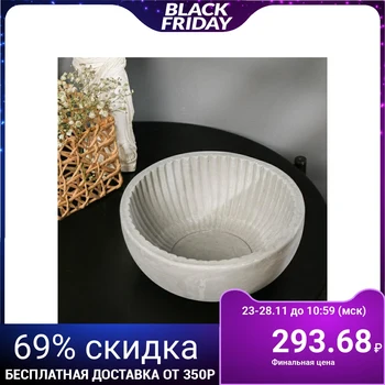 

Round gray concrete planter "Aesthetics", 20 x 8.5 cm