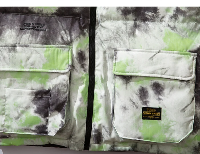 Aelfric Eden Tie dying мужские толстые парки модные повседневные теплые куртки пальто Harajuku Хип Хоп хлопковые мужские пальто уличная одежда