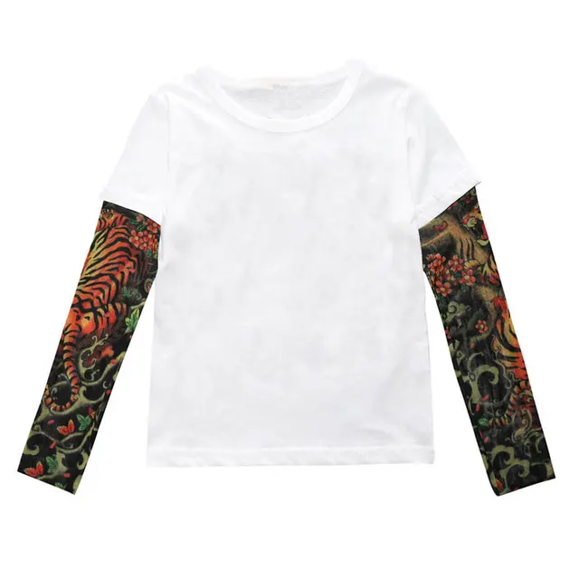 New Novelty Tattoo 2-7Year Long Sleeve Children T-Shirts Cotton Boys T Shirt Kids TShirt Autumn Kids Girls Tops Children Clothes 7770