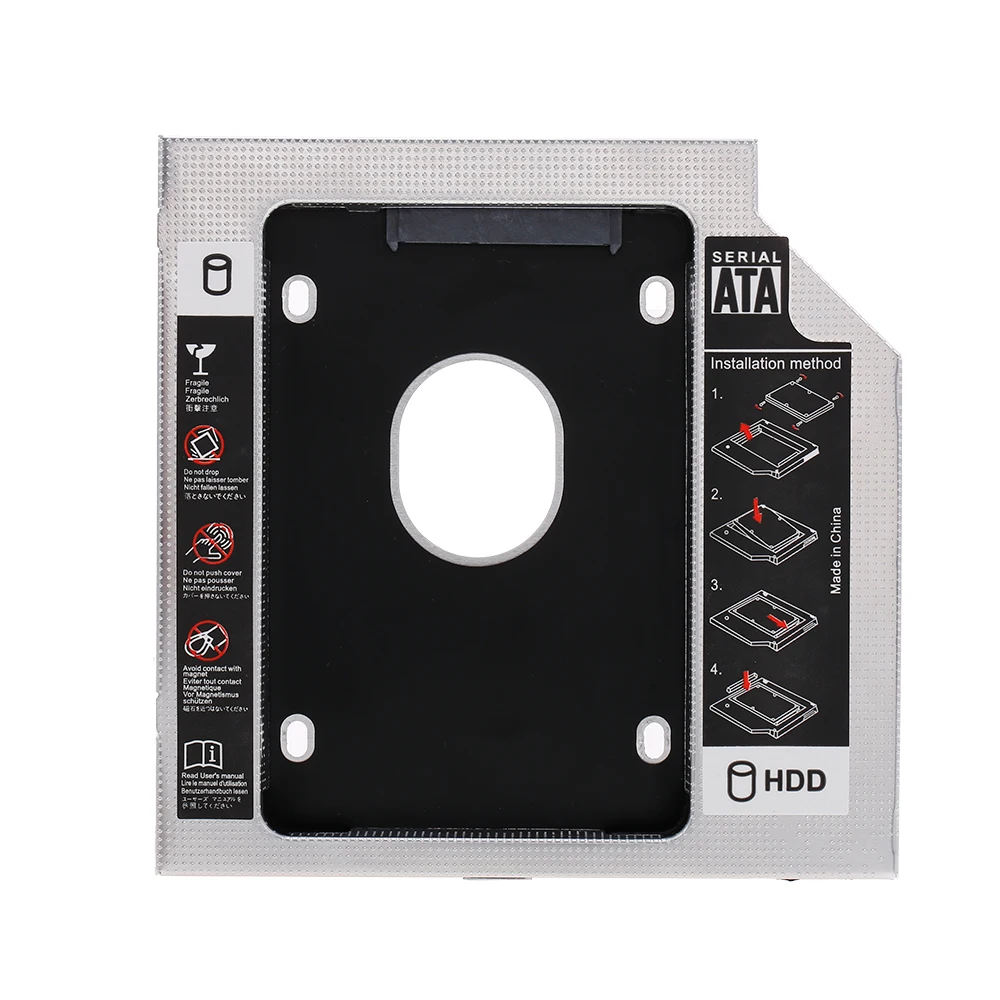Универсальный корпус из алюминиевого сплава 2 5 дюйма SATA3.0 2nd 12 7 мм SSD HDD Caddy для
