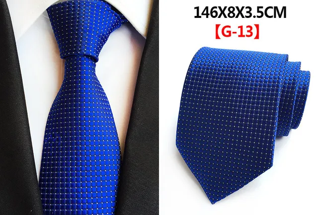 Cravatta Uomo Elegante A Righe Sottili - Larghezza 8 Cm, Poliestere | Per Matrimoni, Ufficio E Eventi Formali (Blu) - Foto 5