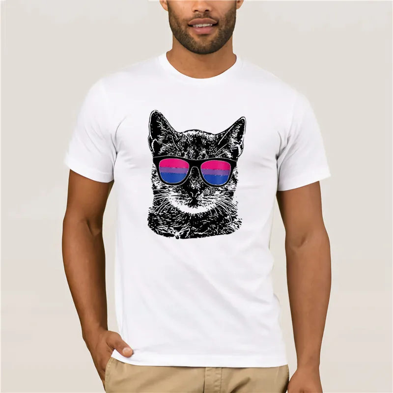 

Hot men's fun casual print T-shirt brand men Bisexual Gay Pride LGBT Sunglasses Men Women fashion T-shirt men