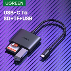 UGREEN – Lecteur de carte USB C avec câble type C, appareil de lecture carte Micro SD, accessoire pour ordinateur portable, IPad, avec adaptateur de carte mémoire 