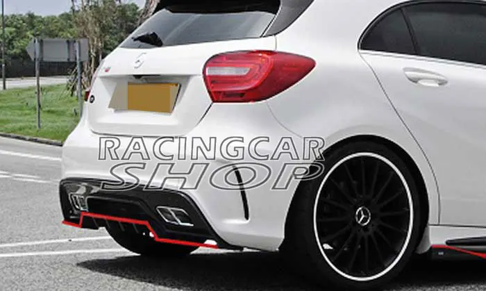 Неокрашенный задний диффузор для губ Benz W176 A Class A45 A250 A260 Amg Sport Bumper 2014UP M052F|Выхлопной