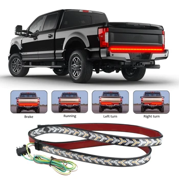 

12V Universal Car LED Tailgate Strip Light Waterproof 4-Way Flat Connector Cable Turn Signal Light Reverse Lights