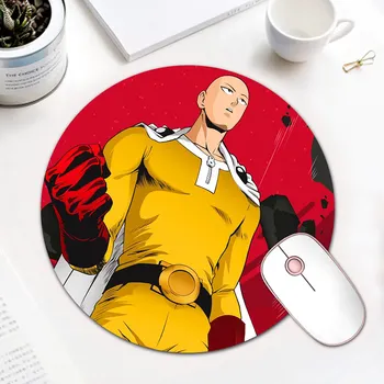 

Cartoon One Punch Man Mouse Pad Round Mousepad Office Mice Pad Rubber Home Computer Anti-slip Table Mat Study Room PC