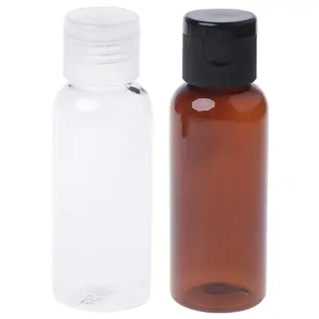 

10ml 30ml 50ml Travel Empty Flip Cap Refillable Bottle Makeup Emollient Water Perfume Oil Container Clear/Brown