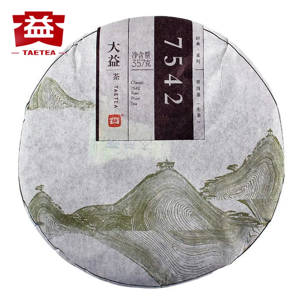 2014 TAETEA 7542 Sheng Puer Chinese Tea Dayi 1401 Batch Raw Menghai Cake 357g | Дом и сад