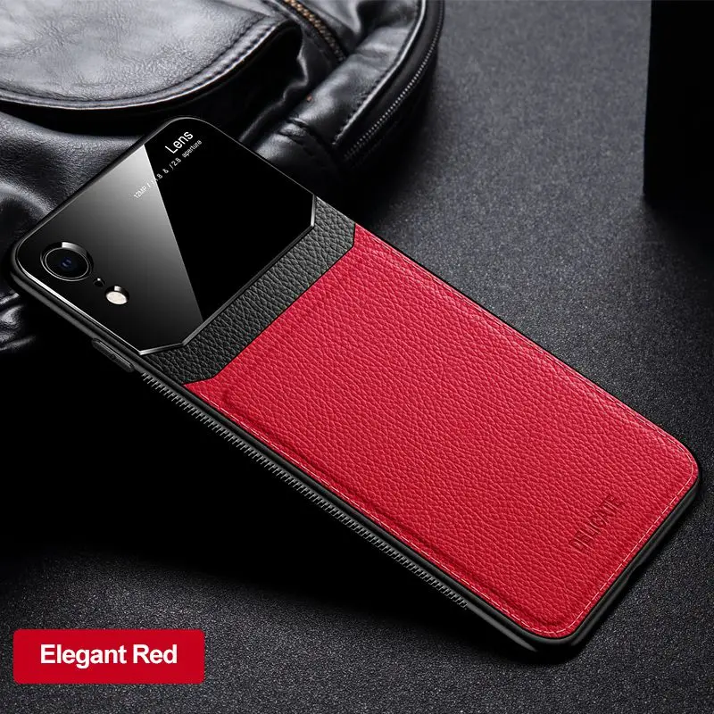 Кожаный чехол для Iphone X Xr, для Iphone 7, 8, 7 plus, 8 Plus, из искусственной кожи, анти-осенний чехол для Iphone Xs max, роскошный, 11 Pro, Max, зеркальный - Цвет: red